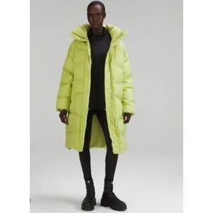 Lululemon Long Oversized Down Jacket Wasabi Vest Puffer Medium Large